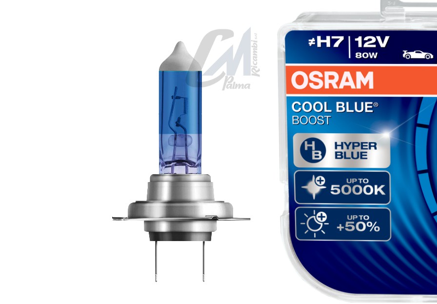 Coppia Lampade Osram Cool Blue Boost H7 12V 80W Luce Iperbianca Look Led - Foto 7