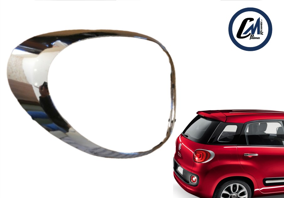 Copertura Fanale Posteriore Sinistro Per Fiat 500L 2014-2020 - Cromata Argento, Ricambio OEM 68235995AA