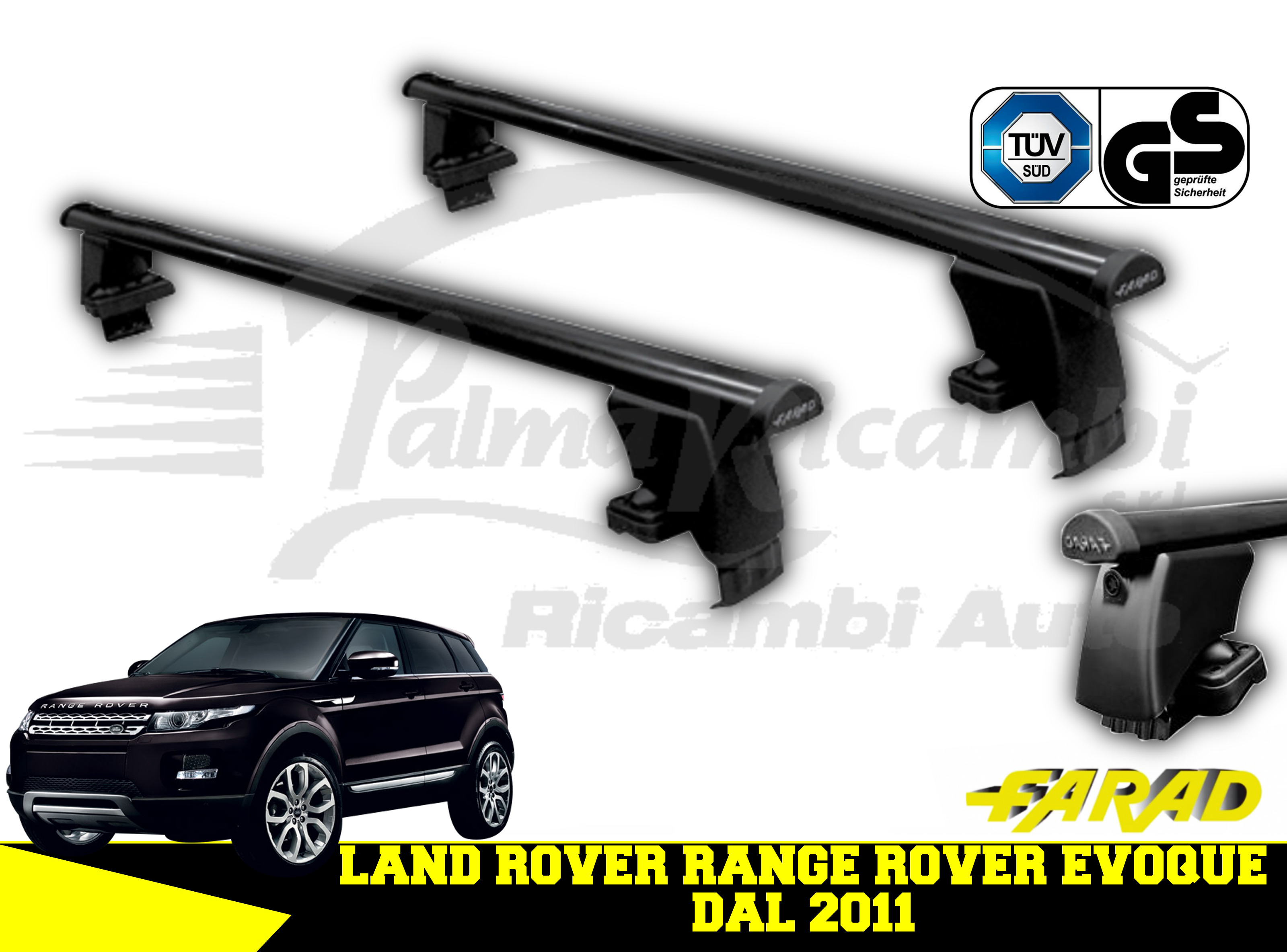 BARRE PORTATUTTO PER CORRIMANO BASSO RANGE ROVER EVOQUE DAL 2011 IN POI FARAD