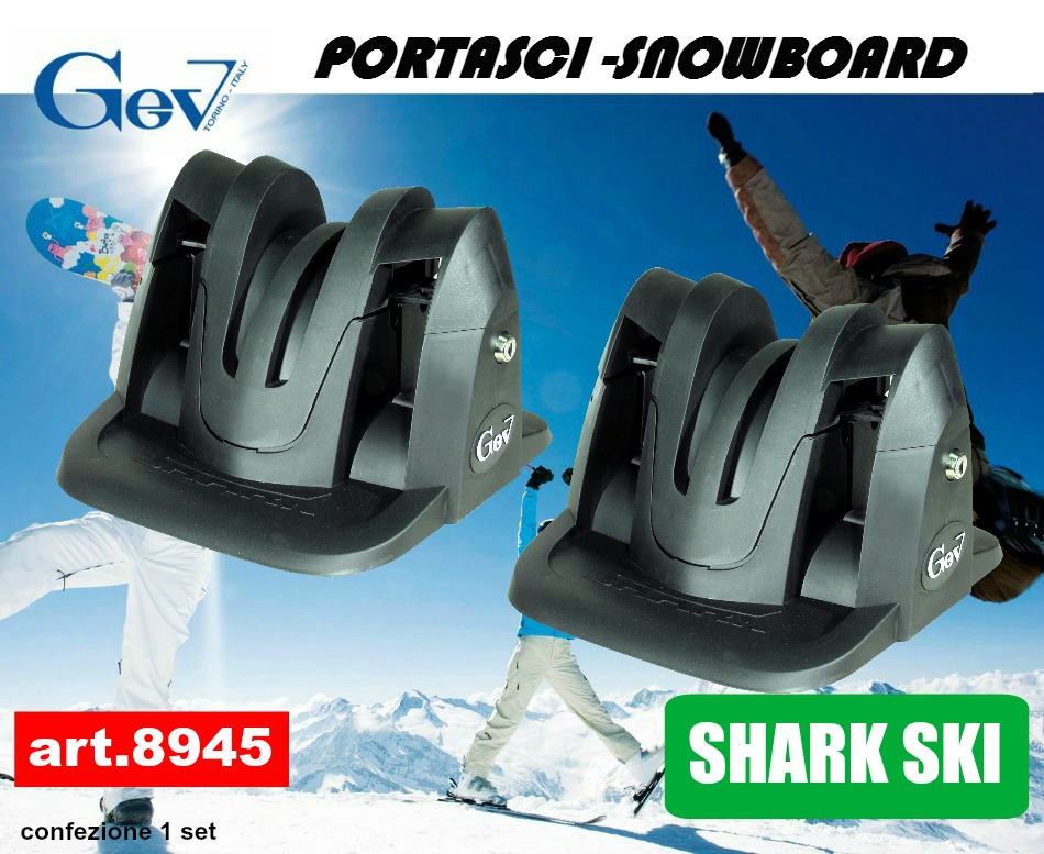 8944 PORTASCI MAGNETICO ANTIFURTO GEV OK CARVING 2 PAIA DI SCI O SNOWBOARD TUV